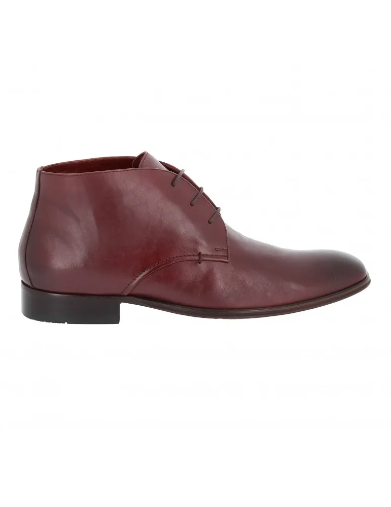 derby montante semelle cuir cousue blake cuir bordeaux